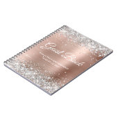 Carnet Parties scintillant d'argent Rose or 21e anniversa (Côté gauche)