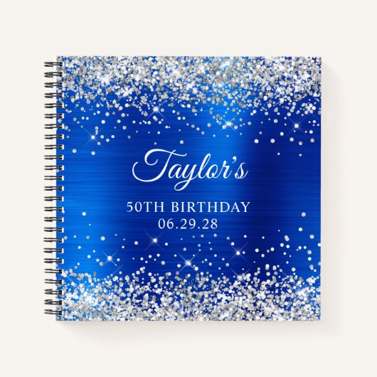 Carnet Parties scintillant d'argent Royal Blue Foil 50e a (Devant)