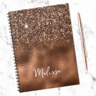 Carnet Parties scintillant de bronze et nom de l'huile