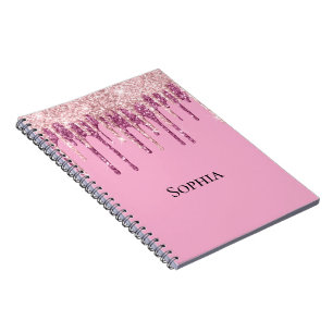 Carnet Parties scintillant de crème glacée rose pâle, per