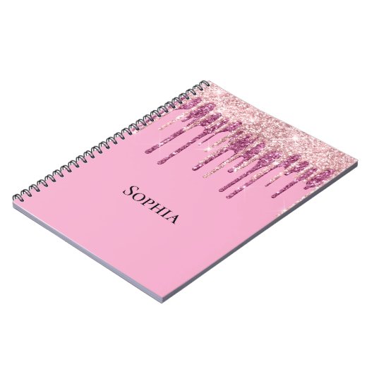 Carnet Parties scintillant de crème glacée rose pâle, per (Côté gauche)