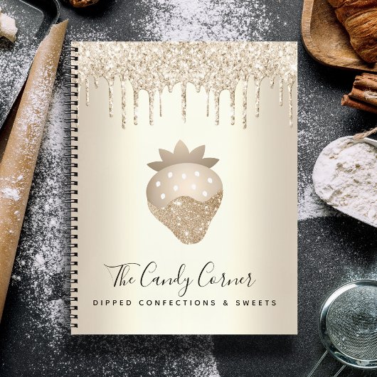 Carnet Parties scintillant de fraise d'or Sucres de confe