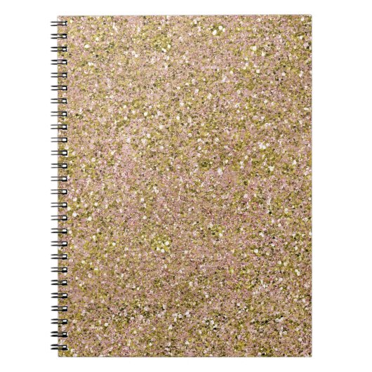 Carnet Parties scintillant de glam rose et or Rose flush (Devant)