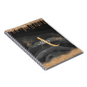 Carnet Parties scintillant de goutte d'or Monogramme méta (Côté Droit)