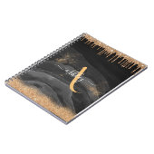 Carnet Parties scintillant de goutte d'or Monogramme méta (Côté gauche)