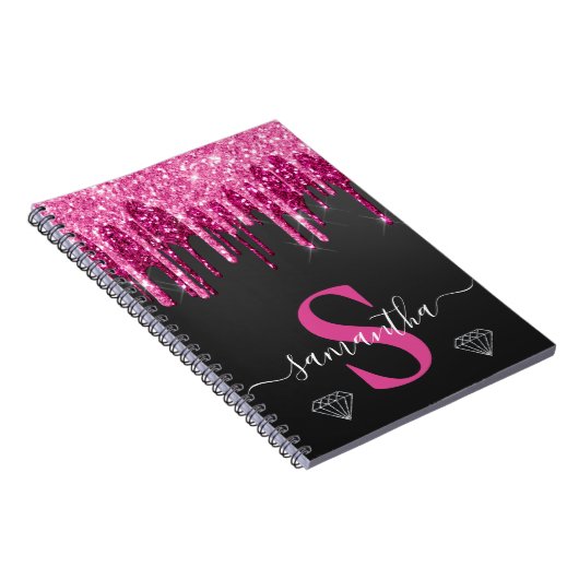 Carnet Parties scintillant de séchage rose chaud sur Mono (Côté Droit)