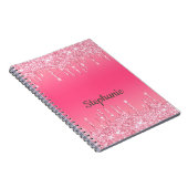 Carnet Parties scintillant de séchage rose personnalisée  (Côté Droit)