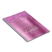 Carnet Parties scintillant de séchage rose personnalisée (Côté Droit)