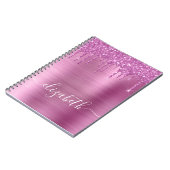 Carnet Parties scintillant de séchage rose personnalisée (Côté gauche)