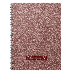 Carnet Parties scintillant Design Rose Gold Monogramme Ca