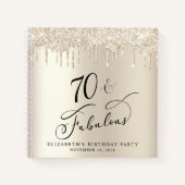 Carnet Parties scintillant d'or 70e anniversaire de fête (Devant)