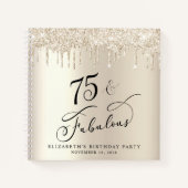 Carnet Parties scintillant d'or 75e anniversaire de fête  (Devant)