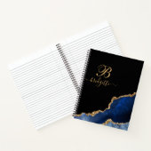 Carnet Parties scintillant d'or bleu Géode Monogramme (Intérieur)
