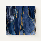 Carnet Parties scintillant d'or bleu marine moderne Agate (Dos)