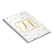 Carnet Parties scintillant d'or Confetti Dot Polka Monogr (Côté Droit)
