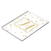 Carnet Parties scintillant d'or Confetti Dot Polka Monogr (Côté gauche)