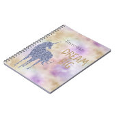 Carnet Parties scintillant d'or Dream Big Unicorn Personn (Côté gauche)