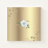 Carnet Parties scintillant d'or floral Aquarelle Script G (Dos)