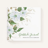 Carnet Parties scintillant d'or floral Aquarelle Script G (Devant)