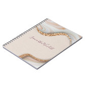 Carnet Parties scintillant d'or Géode d'âge rose personna (Côté gauche)