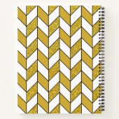 Carnet Parties scintillant d'or moderne Herringbone Chevr (Dos)