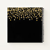 Carnet Parties scintillant d'or noir points coiffeur styl (Dos)