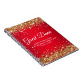 Carnet Parties scintillant d'or Red Glam Gradient Graduen (Côté Droit)