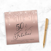 Carnet Parties scintillant d'or rose 50e anniversaire de 