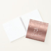 Carnet Parties scintillant d'or rose 75e anniversaire de (Intérieur)