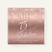 Carnet Parties scintillant d'or rose 75e anniversaire de (Devant)