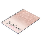 Carnet parties scintillant d'or rose blush rose gratitude (Côté gauche)