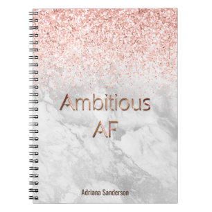 Carnet Parties scintillant d'or Rose de motivation person