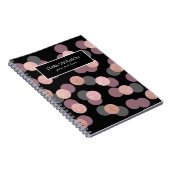 Carnet parties scintillant d'or rose élégant confetti ros (Côté Droit)