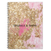 Carnet Parties scintillant d'or rose fille (Devant)