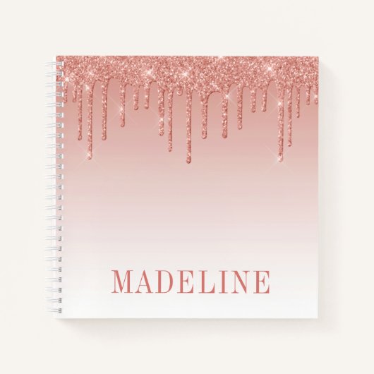 Carnet Parties scintillant d'or Rose moderne tendance (Devant)