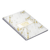Carnet Parties scintillant d'or sur texture Marbre blanc (Côté Droit)