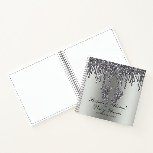 Carnet Parties scintillant Driver Argent Pieds Baby showe (Intérieur)