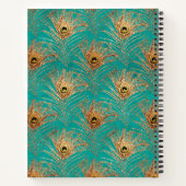 Carnet Parties scintillant élégante Peacock Feathers croq (Dos)