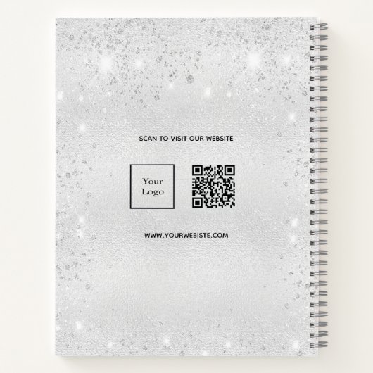 Carnet Parties scintillant en argent Code QR promotion du (Dos)
