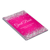 Carnet Parties scintillant en argent Hot rose Ombre Invit (Côté Droit)