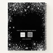 Carnet Parties scintillant en argent noir éclaire monogra (Dos)