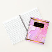 Carnet Parties scintillant en marbre rose violet or (Intérieur)