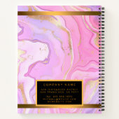 Carnet Parties scintillant en marbre rose violet or (Dos)