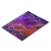 Carnet Parties scintillant en métal brossé violet irisé m (Côté gauche)