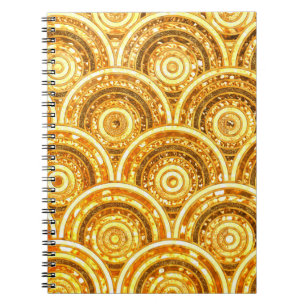 Carnet Parties scintillant en métal d'or de luxe Cercles