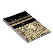 Carnet Parties scintillant en or Chic de luxe Signature M (Côté Droit)