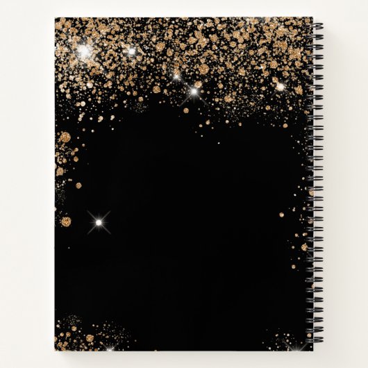 Carnet Parties scintillant en or noir nom de monogramme g (Dos)