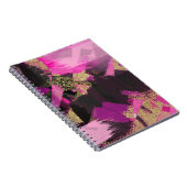 Carnet Parties scintillant en or noir rose Brush moderne  (Côté Droit)
