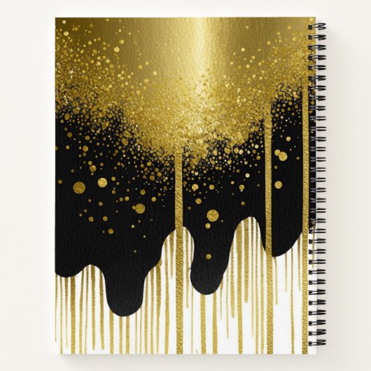 Carnet Parties scintillant en or noir tendance Girly Mono (Dos)