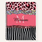 Carnet Parties scintillant en or pour fille Rose Rose (Devant)